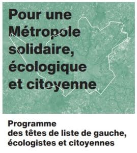 projet métropolitain des listes de gauche, écologistes et citoyennes